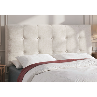 Sunvega Low Profile Full Size Upholstered Bed Frame with Tufted Headboard
