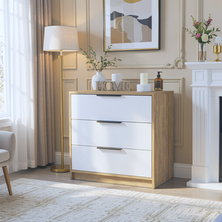 Sunvega Kaia 3 Drawer Dresser with Open Display Top and Large Storage