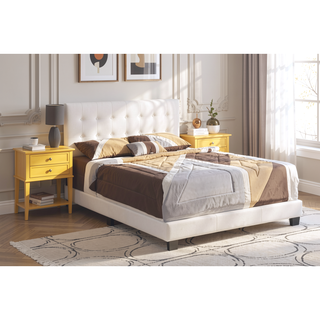 Sunvega Twin Bed Frame in Crisp White for Compact Living Areas