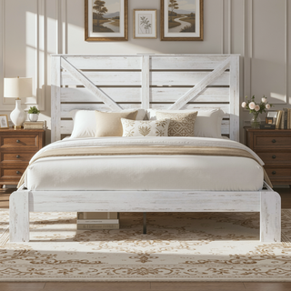 Sunvega Full Size Metal Platform Bed Frame with Headboard and Under Bed Storage