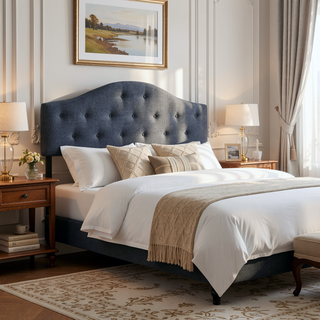 Sunvega Mid-Rise King Upholstered Headboard with Button Tufting and Modern Elegant Design