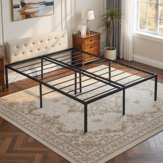 Sunvega Heavy Duty Twin Size Metal Bed Frame with Reinforced Steel Slats