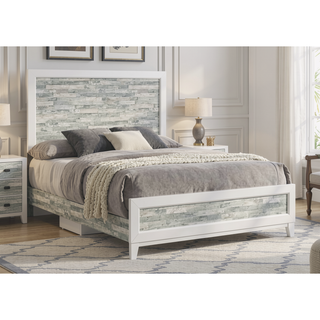 Sunvega Modern Contemporary Style King Panel Bed with Tall Headboard and Footboard