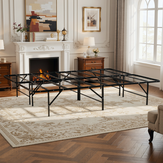 Sunvega Sturdy Metal Mattress Foundation Bed Frame with Ample Under-Bed Storage