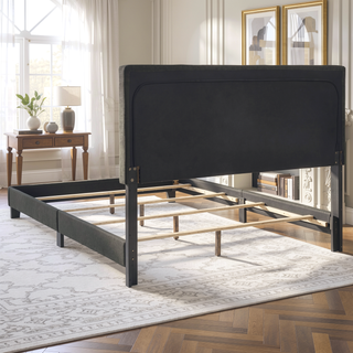 Sunvega Destiny Beige Upholstered Eastern King Panel Bed with Headboard and Footboard