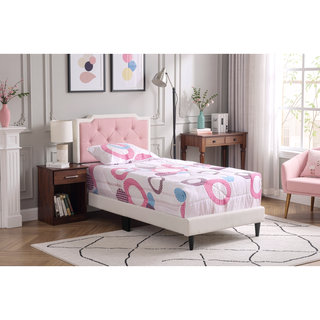 Sunvega Full Bed with Chic Tufted Headboard and Vibrant Blue Hue in One Box