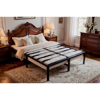 Sunvega Modern Twin Steel Heavy-Duty Platform Foundation with Under-Bed Storage