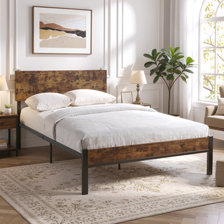 Sunvega Modern Sturdy Twin Size Metal Bed Frame with Strong Steel Structure for Bedroom