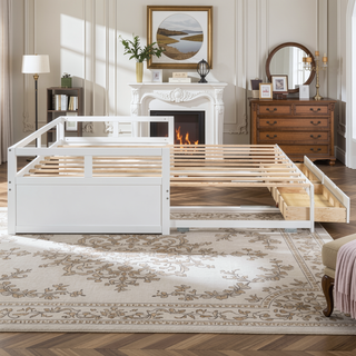 Sunvega Extending Daybed with Trundle for Spontaneous Guests from Twin to King Size
