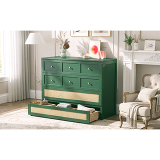 Sunvega Green Full Size Murphy Bed with Large Drawers for Smart Space Utilization
