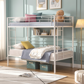 Sunvega Metal Bunk Bed with Trundle for Modern Space Saving Bedroom