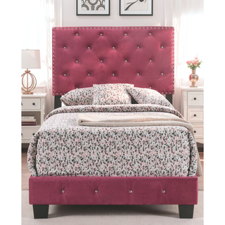 Sunvega Charming Twin Bed In Cherry Finish For Casual Bedroom Decor