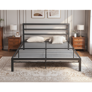 Sunvega Full Metal Bed with Sturdy Steel Structure for Modern Bedroom