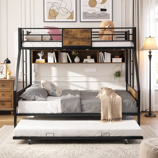 Sunvega Modern Metal Bunk Bed Frame with Strong Steel Structure for Bedroom
