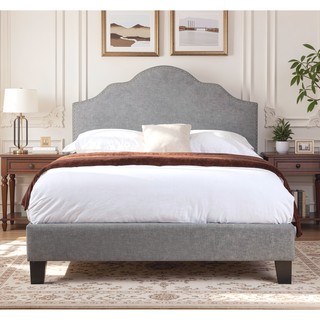 Sunvega Light Gray Transitional Full Upholstered Bed for Your Home
