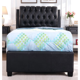 Sunvega Twin Bed with Sleek Black Finish and Modern Design for Bedroom