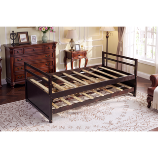 Sunvega Twin Size Pine Wood Bed with Headboard, Footboard, Trundle, and Three Storage Drawers