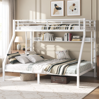 Sunvega Twin XL over Queen Metal Bunk Bed with Noise Reduction for Teens and Adults
