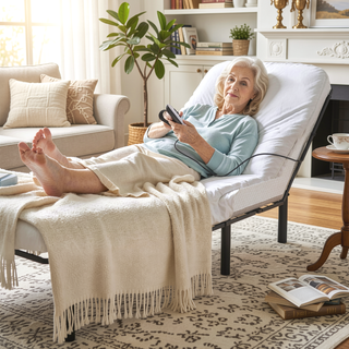 Sunvega Zero-Clearance Adjustable Bed Base Frame with Dual USB Ports for Queen Size