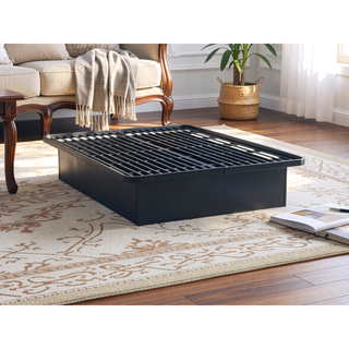 Sunvega Modern Black Metal King Size Platform Bed Frame with 16 Inch Height
