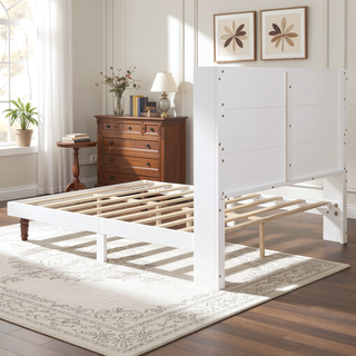 Sunvega Stylish High Headboard Bed with 54 Inch Design for Reading and Relaxing