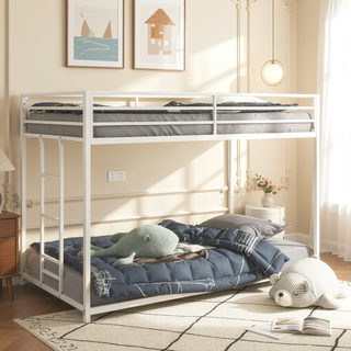 Sunvega Twin Over Twin Metal Bunk Bed with Ladder for Kids and Adults
