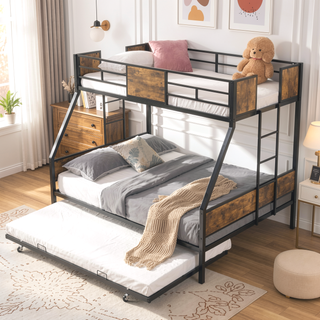 Sunvega Modern Metal Bunk Bed Frame with Strong Steel Structure for Bedroom
