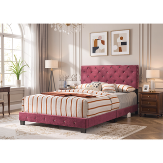 Sunvega Full Bed With Cherry Finish For Modern And Transitional Bedroom Styles