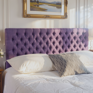 Sunvega Modern Button Tufted Upholstered Queen Size Bed Headboard with Adjustable Legs