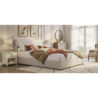 Sunvega Queen Bed Frame with Ergonomic Headboard Outlets Charger LED Light Storage