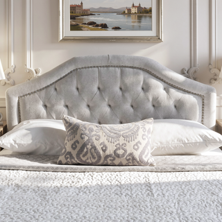 Sunvega Queen Size Upholstered Headboard with Tufted Diamond Stitch and Nailhead Trim