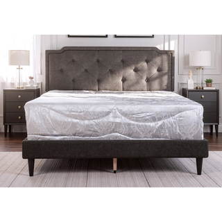 Sunvega Stylish Casual Gray Queen Bed Frame with Durable Support