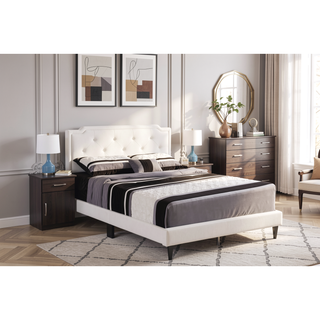 Sunvega Stylish Casual Gray Queen Bed Frame with Durable Support