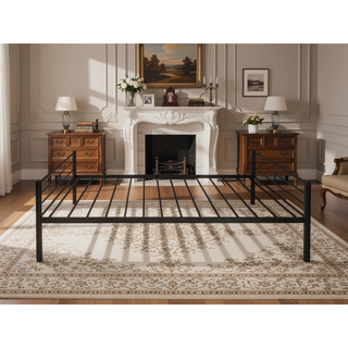 Sunvega Convertible Metal Bunk Bed with Trundle for Extra Guest Sleeping Space