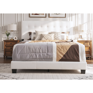Sunvega Twin Bed Frame in Crisp White for Compact Living Areas