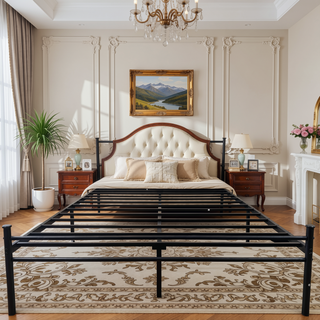 Sunvega Victorian Vintage Queen Bed Frame with Headboard and Footboard