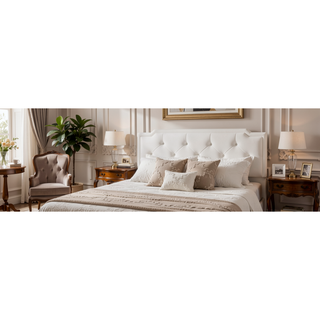 Sunvega Full Bed with Chic Tufted Headboard and Vibrant Blue Hue in One Box