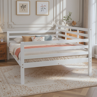 Sunvega Full Size Wooden Daybed with Clean Modern Design and Safety Rails