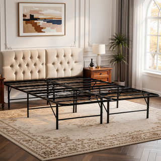 Sunvega Sturdy Metal Platform Bed Frame with Ample Under-Bed Storage