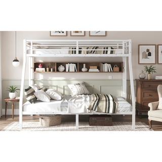 Sunvega Twin XL over Queen Metal Bunk Bed with Noise Reduction for Teens and Adults