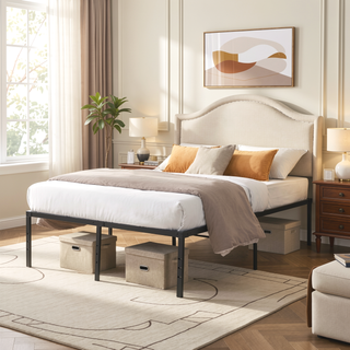 Sunvega Heavy Duty Twin Size Metal Bed Frame with Reinforced Steel Slats