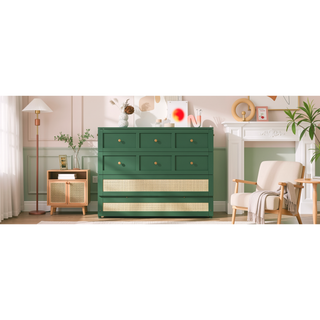 Sunvega Green Full Size Murphy Bed with Large Drawers for Smart Space Utilization
