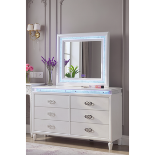 Sunvega Glamorous Alluring Luxurious Dresser with Builtin LED Felt Line Drawers