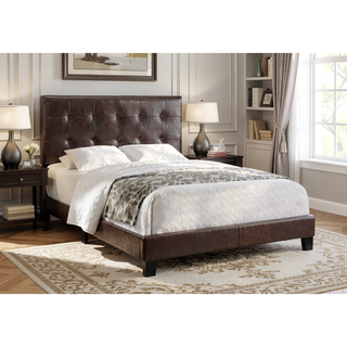 Sunvega Low Profile Full Size Bed Frame with Upholstered Tufted Headboard