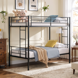 Sunvega Metal Bunk Bed with Trundle for Modern Space Saving Bedroom