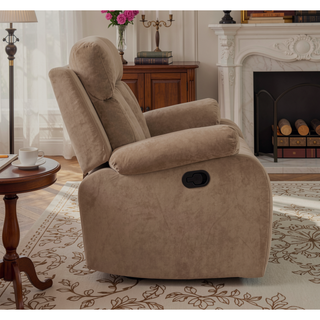 Sunvega Reclining Transitional Loveseat with Lumbar Support and Stainly Steel Base