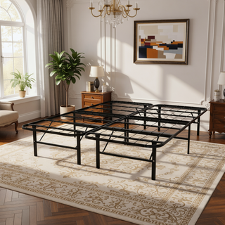 Sunvega Heavy-Duty Steel Platform Foundation with Tool-Free Assembly for Queen Bed