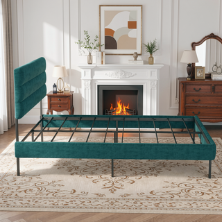 Sunvega Full Size Upholstered Platform Bed Frame With Headboard and 14'' Storage