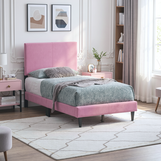 Sunvega White Faux Leather Upholstered Queen Bed with Adjustable Headboard