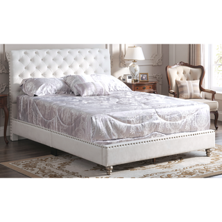 Sunvega Transitional White Full Bed Frame with Durable Build for Bedroom